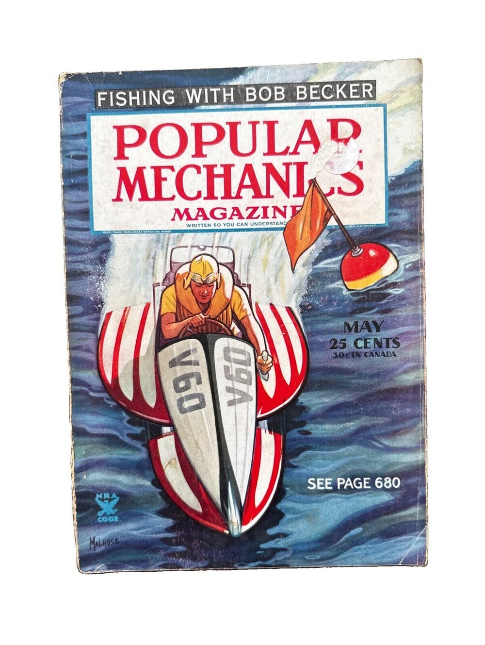 Popular Mechanics May 1935 Fishing With Bob Becker Read Desc